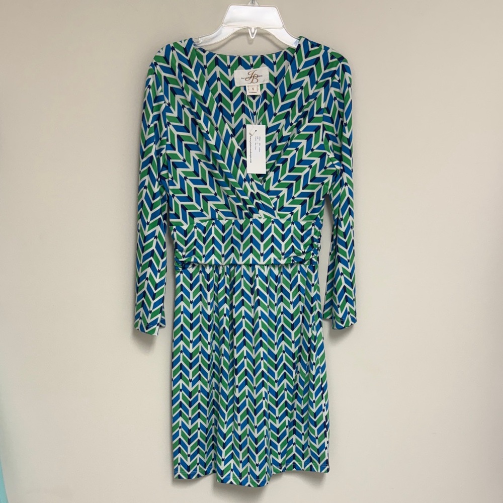 JB by Julie Brown Blue and Green Chevron Long Sleeve